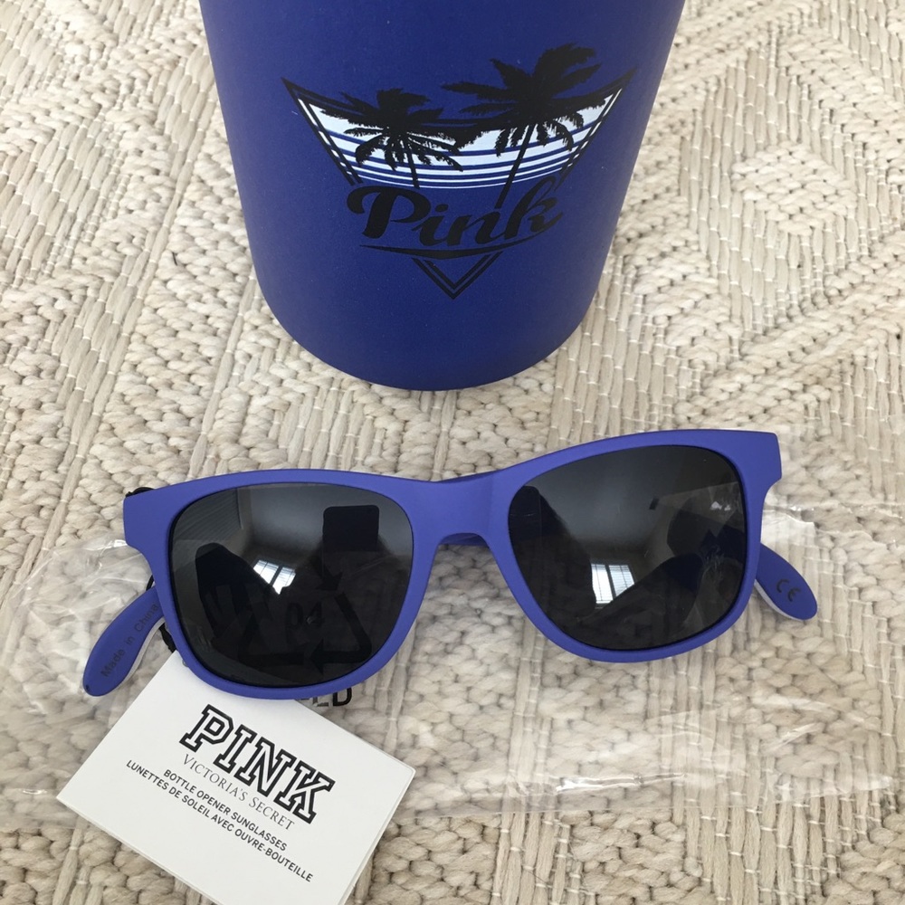 VS PINK Coozie cup and sunglasses set